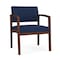 Lesro Lenox Wood Wide Guest Chair Wood Frame, Walnut, MD Ink Upholstery LW1201 - alternate 1